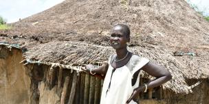 Nyalam, mother of 6, is just one of 170 households affected by the current floods in Lankien. Photo credit: Yangi Justine/ Oxfam