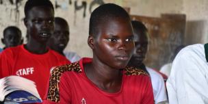 Nyaduol Kier, a primary Eight Pupil at Akobo, South Sudan. Photo credit: Yangi Justine/ Oxfam 