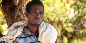 49 year-old Gebrezgabiher Habtu stares at his crops after they all failed due to the ongoing drought in Tigray. CREDIT: Zerubabel Tore/Oxfam 49 year-old Gebrezgabiher Habtu stares at his crops after they all failed due to the ongoing drought in Tigray. CREDIT: Zerubabel Tore/Oxfam