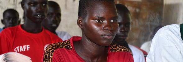 Nyaduol Kier, a primary Eight Pupil at Akobo, South Sudan. Photo credit: Yangi Justine/ Oxfam 