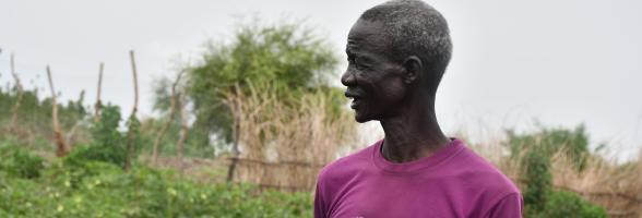 Peter Gatkuoth, a 64-year-old leader of Buore Group of farmers. Photo credit: Yangi Justine/ Oxfam 