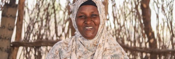 Abdia Ibrahim, program participant of the water project in Barambale in Isiolo county where a water point was set up by MID -P in partnership with Oxfam. Photo Credit: Eyeris Communications/Oxfam