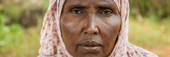 Shamis Ali Dahir lives in Garowo, Somali Region, Ethiopia. In recent years they have struggled to raise grain and vegetable crops due to drought, and they have lost nearly all their livestock. Photo credit: Petterik Wiggers / Oxfam