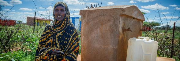 Amina Mohammed Abdi, 35, lives in Go’Anod and operates a small tea shop across the street from one of the water points Oxfam installed in her village. Photo credit: Petterik Wiggers / Oxfam