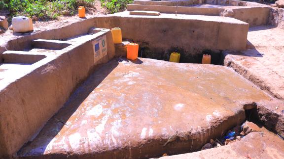 Meshano spring water point in Tsimbla woreda, Tigray, now supports local families with improved access to water.