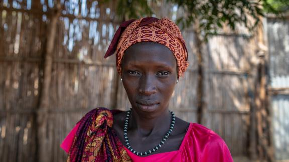 Nyajany Gatwech is one of the refugees who was displaced from the South Sudan conflict and now lives in Gambella Refugee camp in Ethiopia. Photo credit: Petterik Wiggers/ Oxfam Nyajany Gatwech is one of the refugees who was displaced from the South Sudan conflict and now lives in Gambella Refugee camp in Ethiopia. Photo credit: Petterik Wiggers/ Oxfam