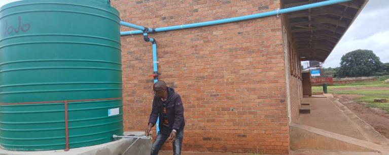 Oxfam is currently structuring water harvesting facilities at Kuwadzana 3 High School, ensuring that students have access to water during the rainy season and beyond. 