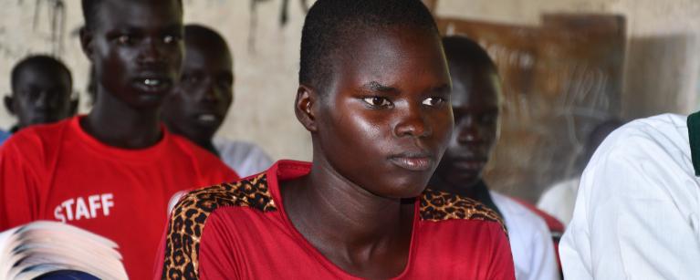 Nyaduol Kier, a primary Eight Pupil at Akobo, South Sudan. Photo credit: Yangi Justine/ Oxfam 