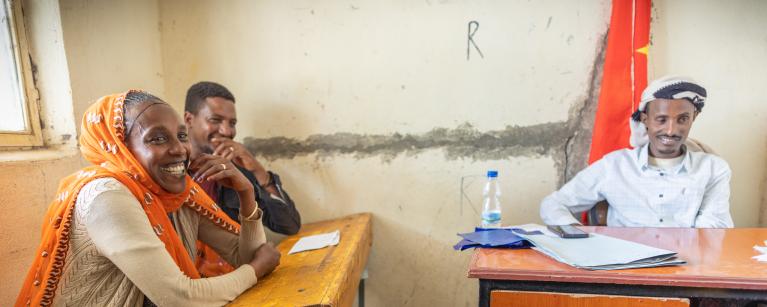 Etsay Hafte, a farmer from Raya Azebo, speaks on the severe impact of climate extremes on her livelihood. She is one of the hundreds of thousands receiving cash assistance from Oxfam to help mitigate these challenges. CREDIT Petterik Wiggers/Oxfam
