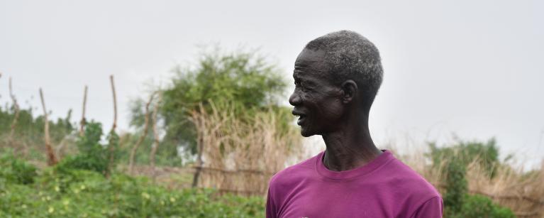 Peter Gatkuoth, a 64-year-old leader of Buore Group of farmers. Photo credit: Yangi Justine/ Oxfam 