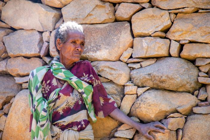 Tadelech Gebrihet has lived for 60 of her 70 years in the mountains of Tigray. Photo credit: Zerubabel Tore/Oxfam