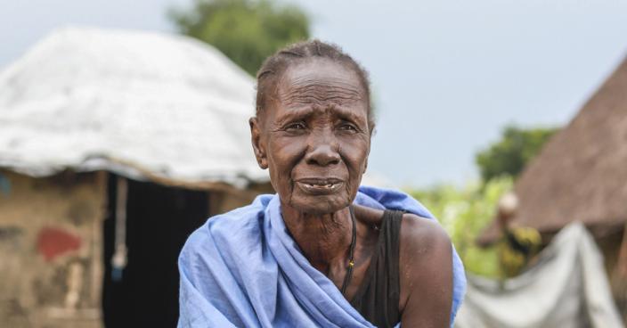 Martha Kangach is a program participant of the Oxfam food distribution program targeting vulnerable populations in Lankien. Photo credit : Mark Njoroge/Oxfam