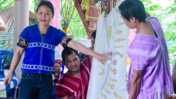 Karen community representatives presenting about their study