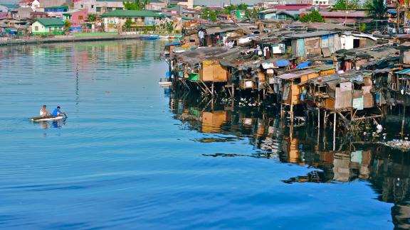 sprawling settlement of makeshift homes