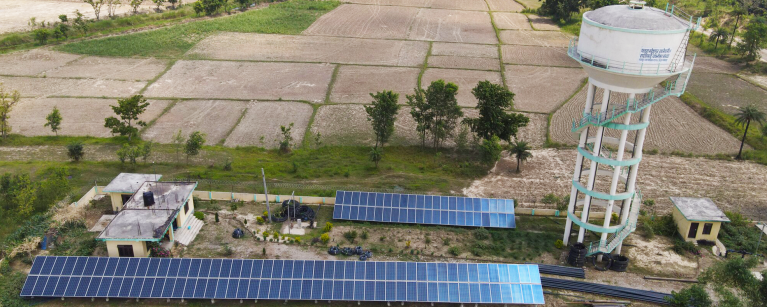 Water tank and solar panels-lpr