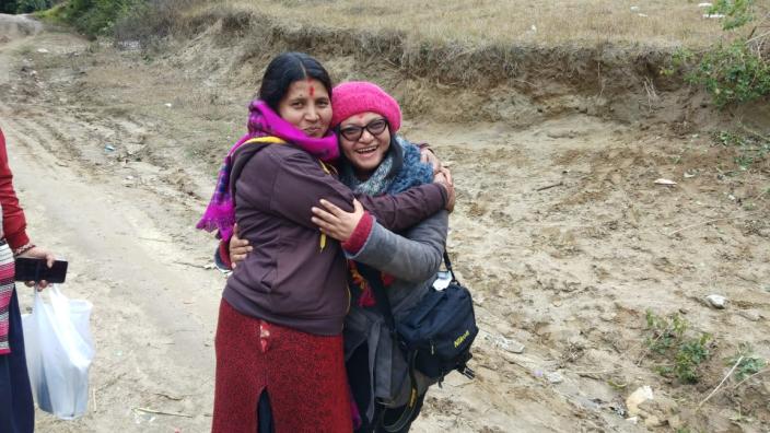 Minket with a leader of Women Empowerment Centre, Mahakali region Nepal
