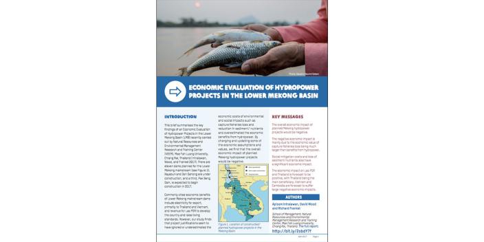 Oxfam in Asia - Mekong Water Governance - Economic Evaluation of Hydropower Projects in the Lower Mekong Basin