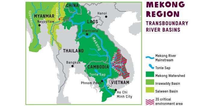 where is the mekong river located on a map