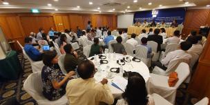 Perspectives from local authorities and local communities on mining project moderated by Ms. Mout Chantheany, DPA-EISEI Coordinator, during 7th EIGF meeting, April 2019. 