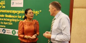 H.E. Ngin Lina, Secretary of State and Chair of Gender Mainstreaming Working Group of Ministry of Environment and Seán Farrell, Deputy Head of Mission, Embassy of Ireland. H.E. Ngin Lina, Secretary of State and Chair of Gender Mainstreaming Working Group of Ministry of Environment and Seán Farrell, Deputy Head of Mission, Embassy of Ireland.
