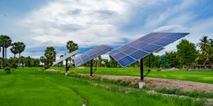 Solar irrigation system in Kandieng district, Pursat province, installed by Solar Green Energy.