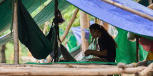 Displaced families in the camp, Oddar Meanchey province