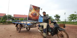 Riem Monisilong, known around his home village Kampong Khleang as “Silong,” runs his community’s water purification plant and raises awareness about climate change and the environment through his art. 