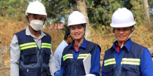 Ms. Bunthor (center) took part in the solar rooftop operation and maintenance training  organized by I.M.B Cambodia in Koah Snaeng village. ©Touch Chanthan/MVi