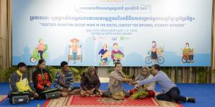 Performance by informal economy workers during the 140th anniversary of International Labour Day under the theme “Together Promoting Decent Work in the Digital Context for Informal Economy Workers.”  