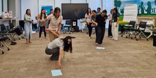 Participants worked together in a team building problem-solving activity that was called “Boat racing.” Photo: TPO Participants worked together in a team building problem-solving activity that was called “Boat racing.” Photo: TPO