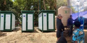Latrines and water filler installed by Oxfam