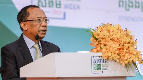 Minister of Social Affairs, Veterans and Youth Rehabilitation and Vice Chairman of the National Social Protection Council, His Excellency Vong Soth