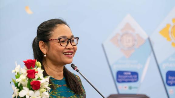 Ms. Sophoan Phean during her welcome remarks