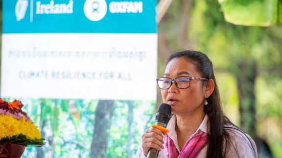 Ms. Sophoan Phean, Oxfam National Director delivered her speech during the “Power of Inclusion” festival. 
