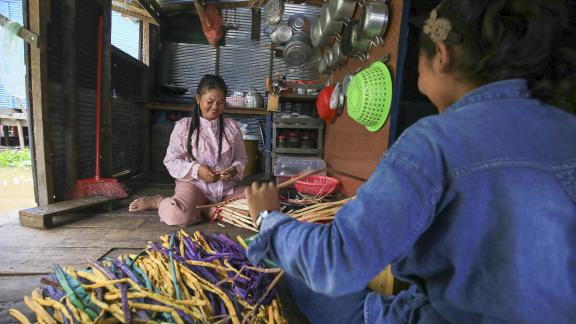 Rath Chhay says her new business making handicrafts has brought her a measure of financial independence, as she no longer has to only rely on the income her husband can earn. She estimates her handicrafts are bringing in about $1,000 per year, and she hopes that as she can get access to more and different buyers she can increase that income.​