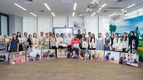 Group photo, film screening at Oxfam