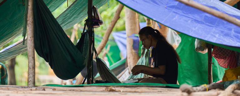 Displaced families in the camp, Oddar Meanchey province