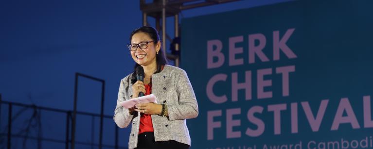 Sophoan Phean during her remarks in festival Berk Chet