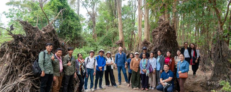 DFAT and SDC donors visit the Mekong Flooded Forest (Ramsar) site in Stung Treng province, observing ecological changes from climate change and upstream development.