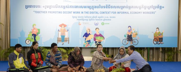 Performance by informal economy workers during the 140th anniversary of International Labour Day under the theme “Together Promoting Decent Work in the Digital Context for Informal Economy Workers.”  