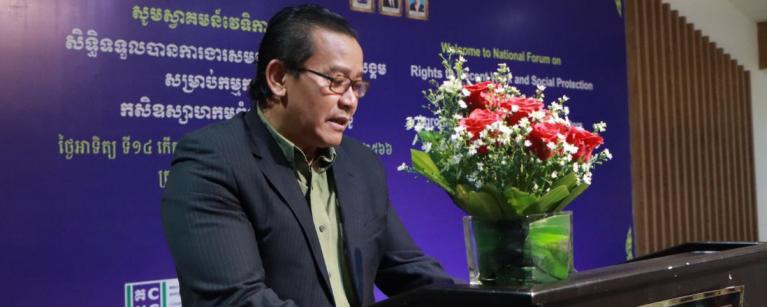 Tan Visal, National Worker Forum on Rights for Decent Work and Social Protection