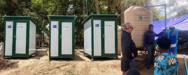 Latrines and water filler installed by Oxfam
