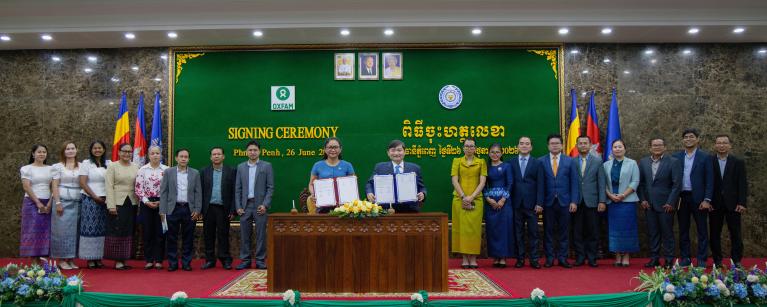 Oxfam and MoLVT sign MOU to promote social protection