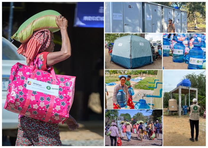 Oxfam provided emergency support to displaced families in Cambodia due to Cambodia-Thailand border conflict
