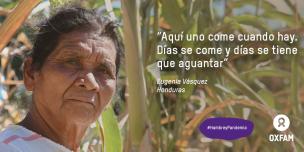 Eugenia Vásquez, mujer campesina de Honduras; afectada por la sequía, el hambre y la pandemia por el COVID-19 Eugenia Vásquez, mujer campesina de Honduras; afectada por la sequía, el hambre y la pandemia por el COVID-19