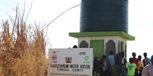 Oxfam supported water kiosk in NAsechabuin , Turkana. Photo Credit: Joyce Kabue