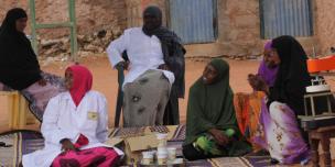 Habiba Hudhow  nyirinyiri (camel) meat trader in Wajir in a meeting with other women of her group. Photo Credit: Benson Guantai