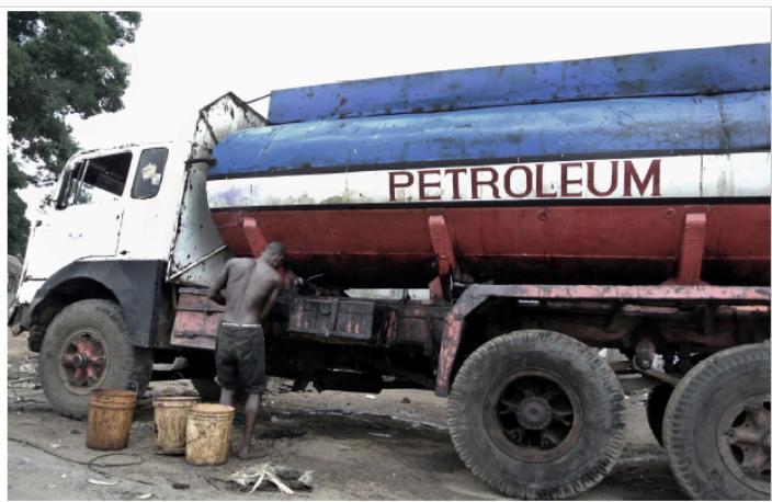 Absent a pipeline, oil in Kenya is moved by trucks in a costly transport scheme.