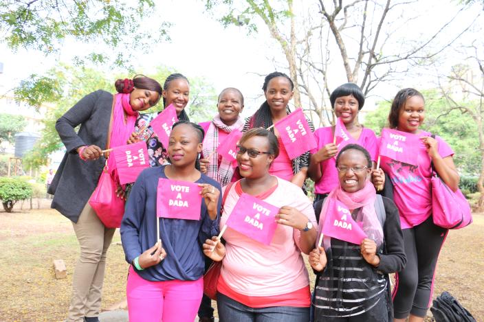 Women before a public procession calling on citizens to vote for women. Photo credit: Kevin Wabung'o 