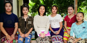 A group of young women from Thasommor Village